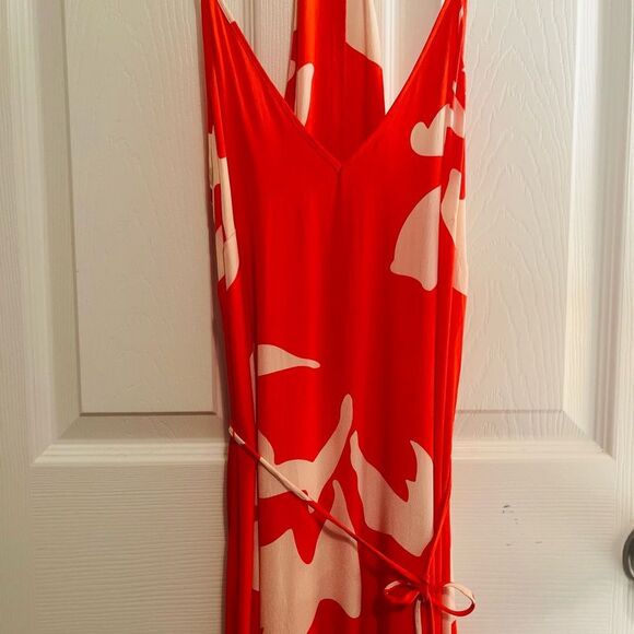 Karina Grimaldi Vibrant Orange and White Maxi Dress - Picture 10 of 13